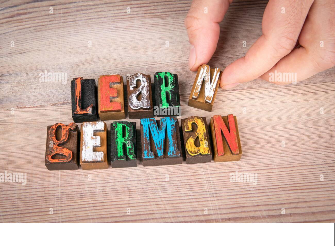 different blocks put together to learn German language