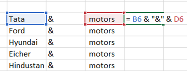 Concatenate in Microsoft Excel